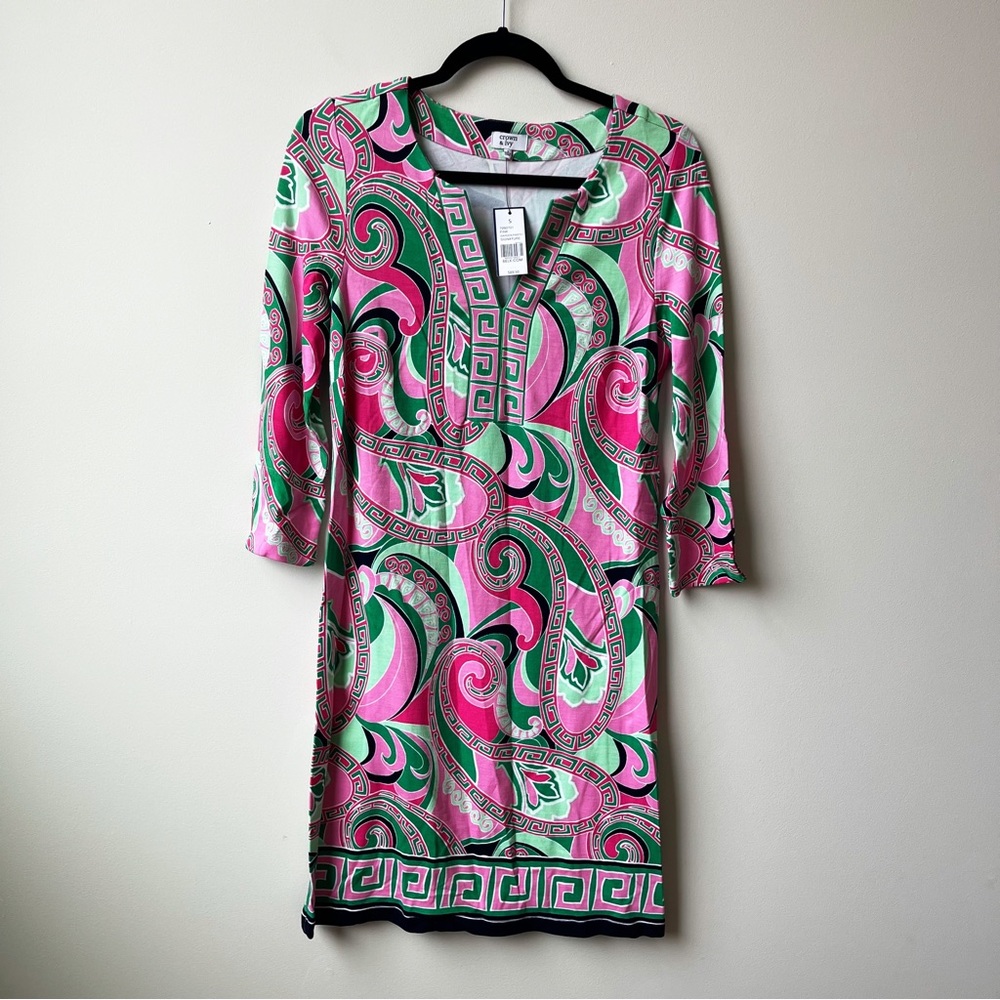 Crown & Ivy Pink Garden Party Dress size Small
